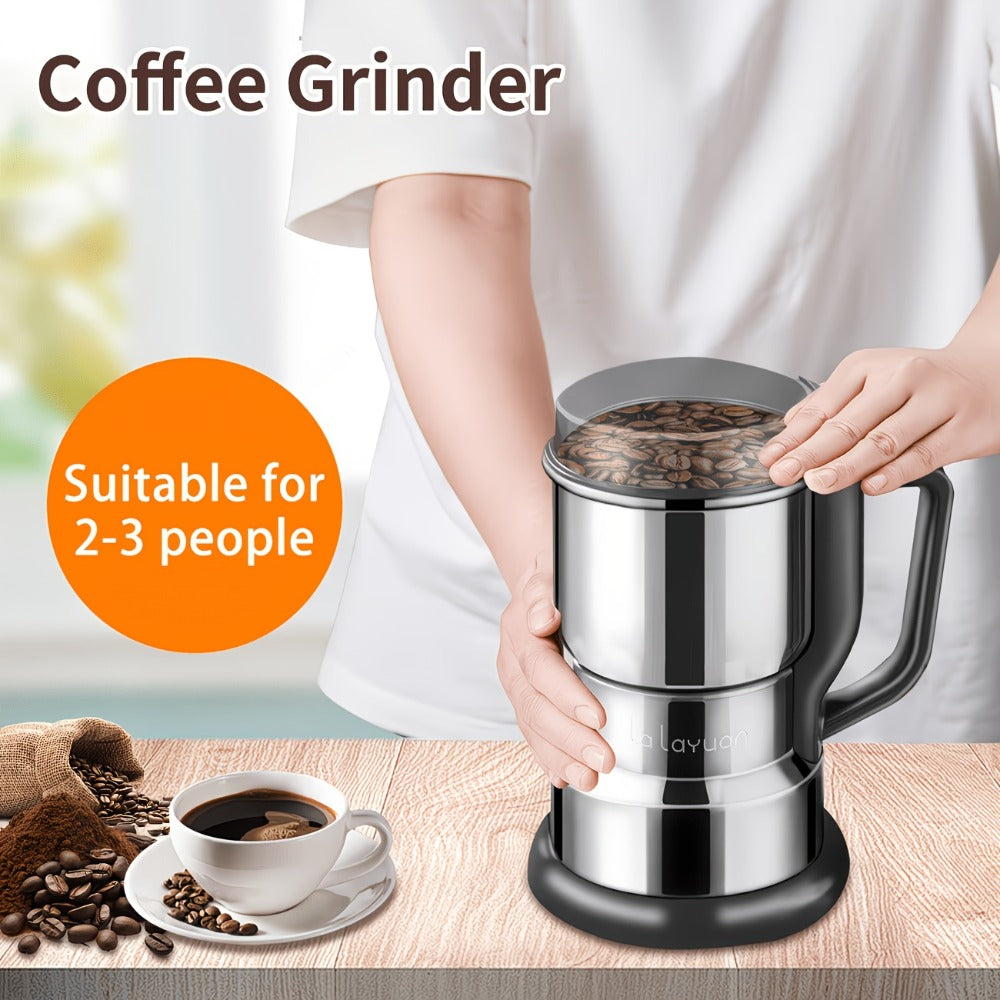Electric Coffee Grinder 300W 25000RPM – 8-Blade Stainless Steel Spice & Grain Mill for Coffee Beans, Nuts, Spices | Home, Cafe & Camping