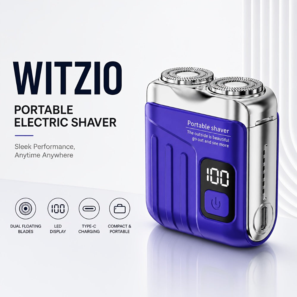 Portable Mini Electric Rotary Shaver for Men — USB Rechargeable Dual Head Cordless Razor, One-Button Operation, Long Battery Life, Pocket Size for Travel Home Gym, Gift for Him