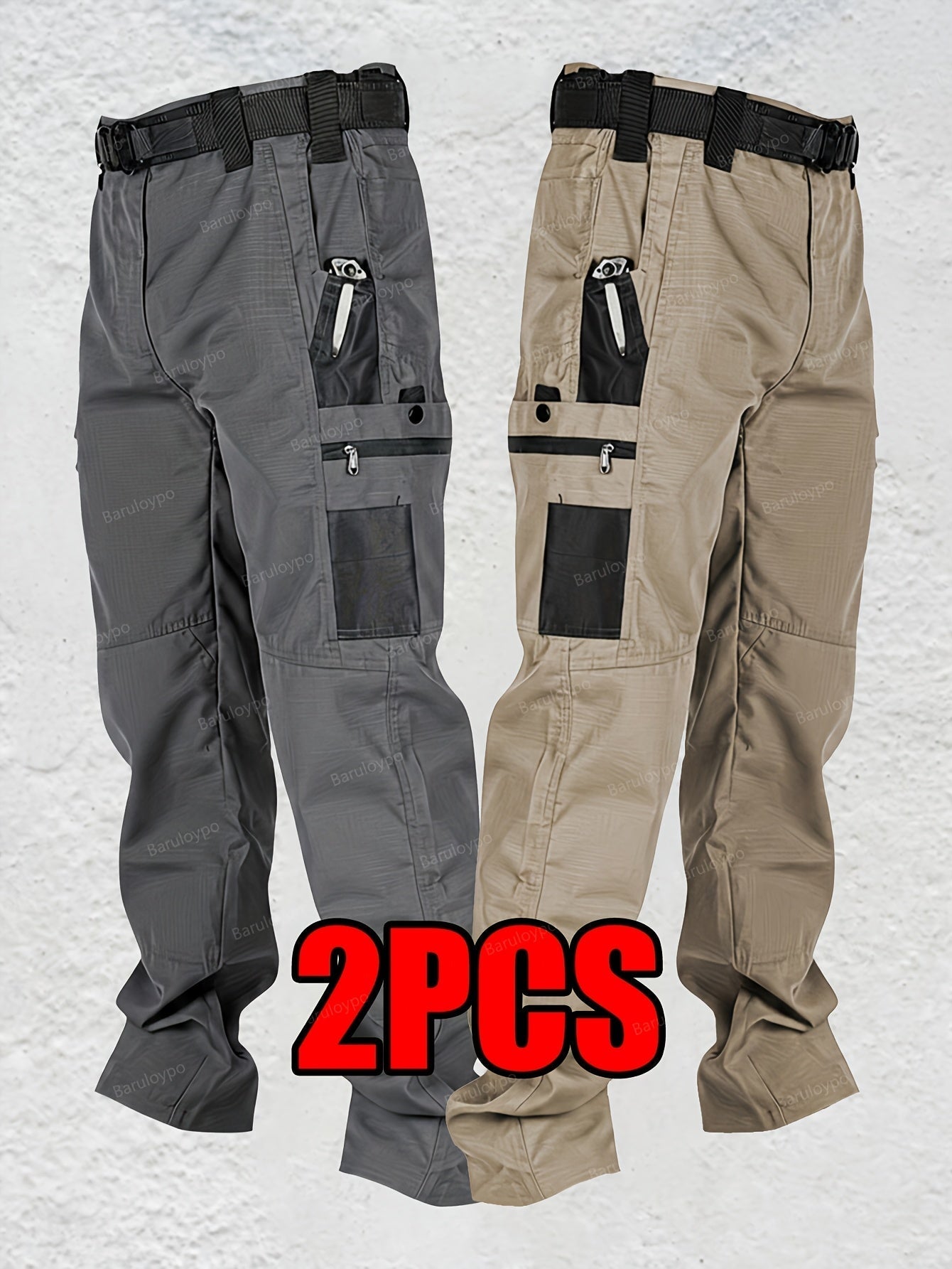 Men's Cargo Pants - Multi Pocket Workwear Style 874469