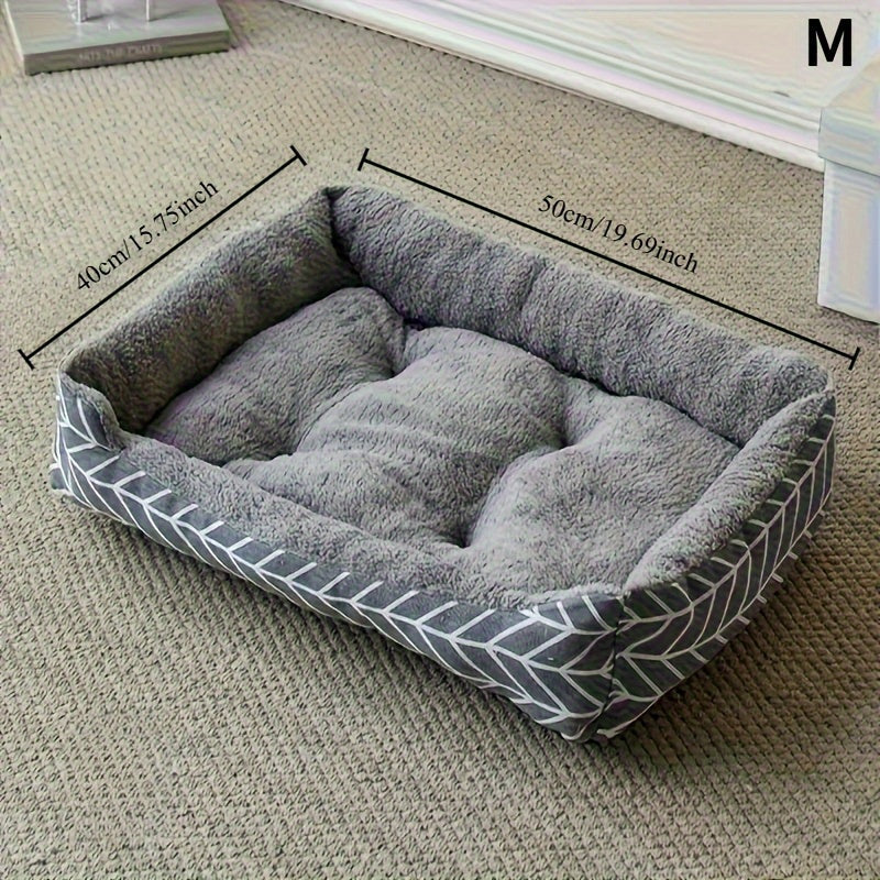 Pet Bed All-Season Soft Sleeping Pad for Cats & Dogs Breathable Washable Mat 4 Sizes M L XL XXL Fits All Breeds Grey Stripes Yellow Chicken