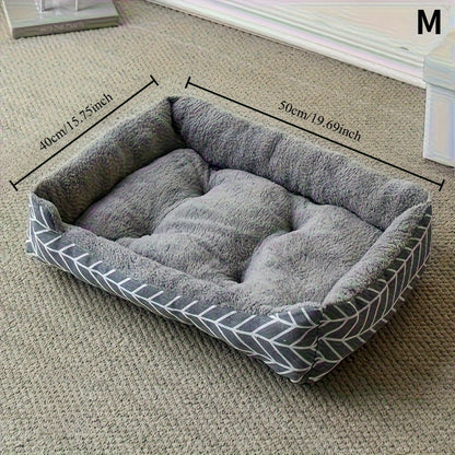 Pet Bed All-Season Soft Sleeping Pad for Cats & Dogs Breathable Washable Mat 4 Sizes M L XL XXL Fits All Breeds Grey Stripes Yellow Chicken
