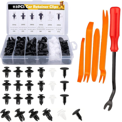 Car Retainer Clips Push Fasteners Kit Bumper Plastic Rivets Assortment for Auto Interior Exterior Trim Panel Body Clips - 113 to 928 Pcs