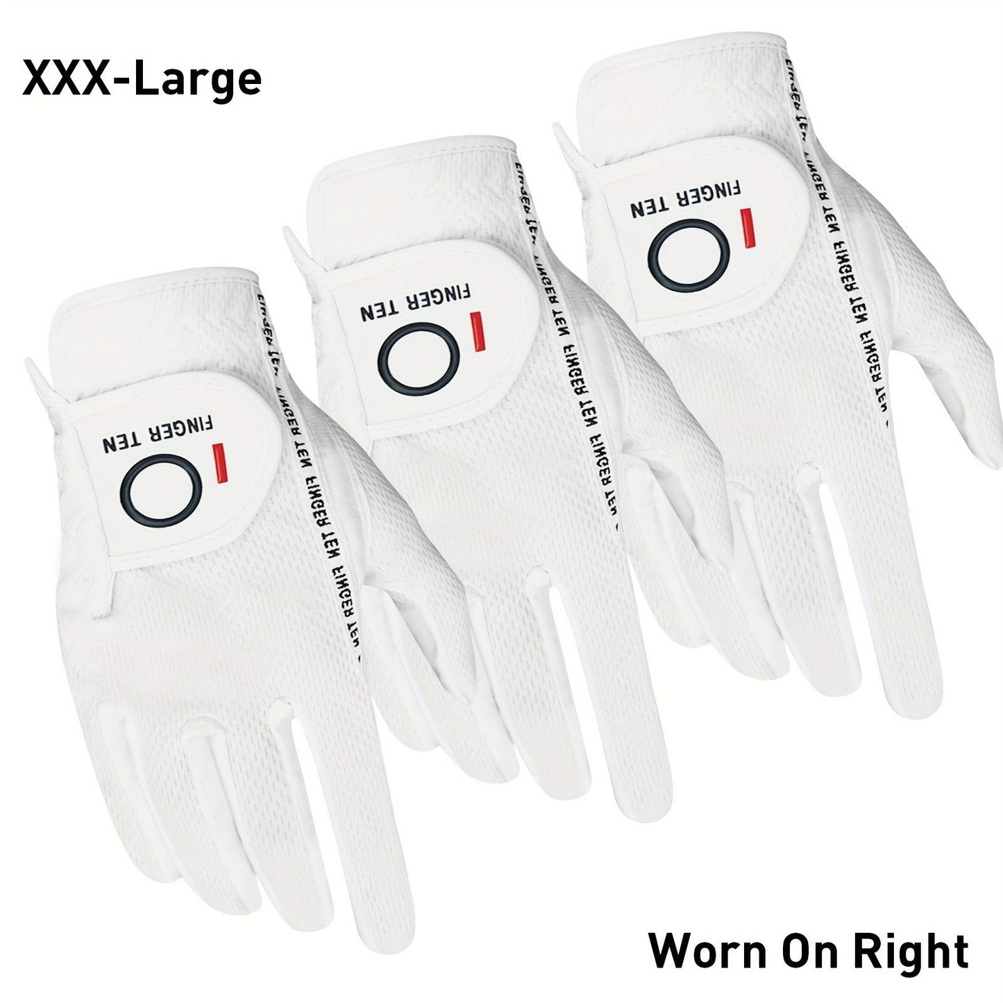 Wet Weather Golf Gloves Rain Grip 3-Pack for Men | Breathable Water-Resistant Golf Gloves for Left & Right Hand – Durable Comfortable Fit in Hot & Wet Conditions (Black, Gray, White | S–3XL)
