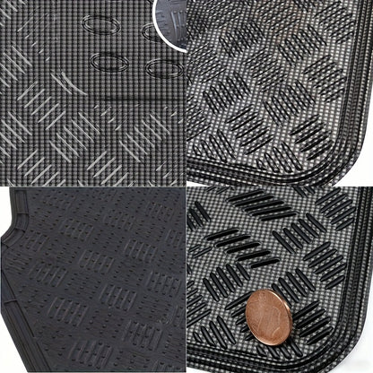 Metallic Chrome Car Floor Mats All-Weather Universal Fit Automotive Floor Mats for Cars SUVs, Floor Mats for Trucks, Car Mats Full Set Front & Rear, Non-Slip Shiny Durable Heavy Duty