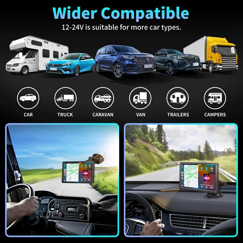 10.26 Inch 4K Ultra HD/7 Inch 1080P Portable Car Stereo with Wireless Carplay Screen, Carplay Radio Touchscreen, Car Video Players for Any Car, Without Battery