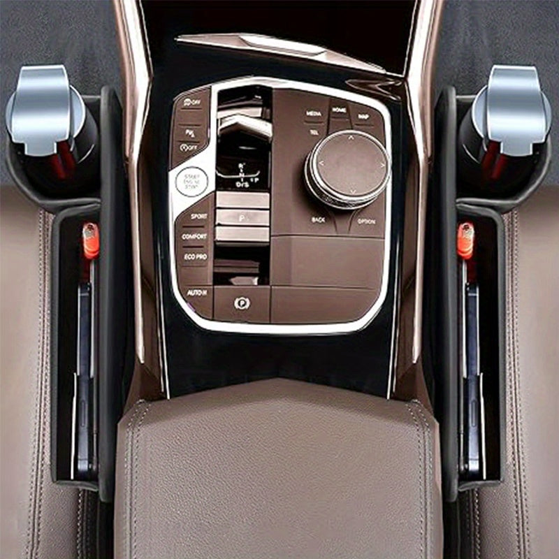 1 Set Universal Car Seat Gap Organizer - Multifunctional Storage Box with Pocket, Wallet, Keys, Card, Cup, And Phone Holder for Auto Interior Additions