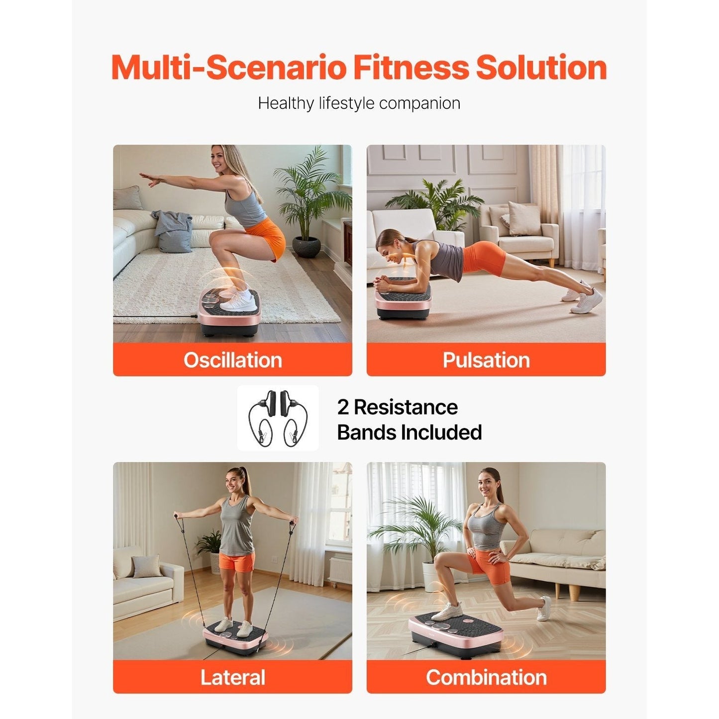 Vibration Plate Exercise Machine 3D – 99 Intensity Levels, 22 Magnetic Acupoints, Foot Massage Mat, 265 lbs Capacity, Remote Control & 2 Resistance Bands for Full Body Fitness