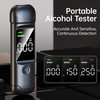 USB Rechargeable Breathalyzer with LCD Display – Portable Personal Alcohol Tester, 200mAh Battery, Multi-Person Continuous Testing, Safe Driving Breath Analyzer