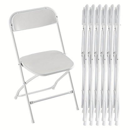 Commercial Folding Chairs Stackable – 350lb Heavy Duty Steel Frame, Weather Resistant Plastic, Indoor & Outdoor Event Seating – White or Black, 4 to 20 Pack for Weddings & Parties