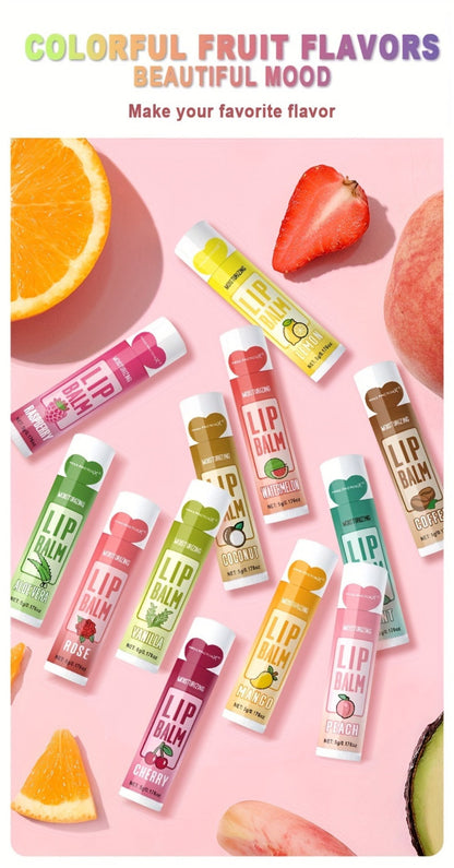 Moisturizing Lip Balm Bulk Set 120 Pcs — 12 Flavors Lip Butter with Jojoba Oil, Glossy Natural Shine Long-Lasting Hydration for All Skin Types, Holiday Party Favor Gift for Women Girls