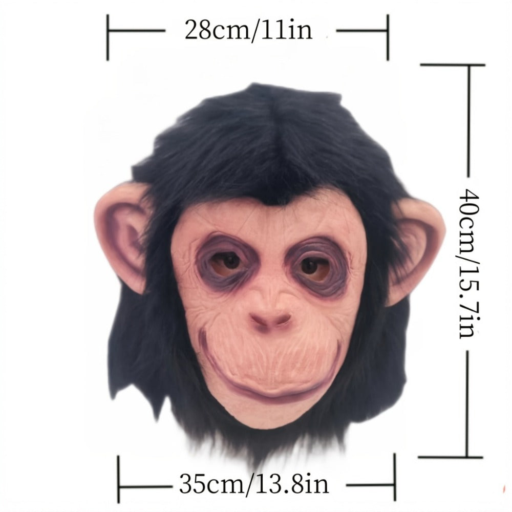 Gorilla Mask Adult Realistic Natural Latex Animal Head Costume – Funny Halloween Cosplay Role Play Holiday Gift, Orangutan & Open-Mouth Gorilla Styles