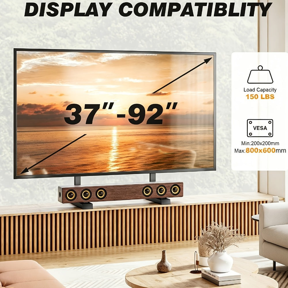 37-92 Inch TV Stand with Adjustable Height, Media Console Cabinet detail image - detail view 3