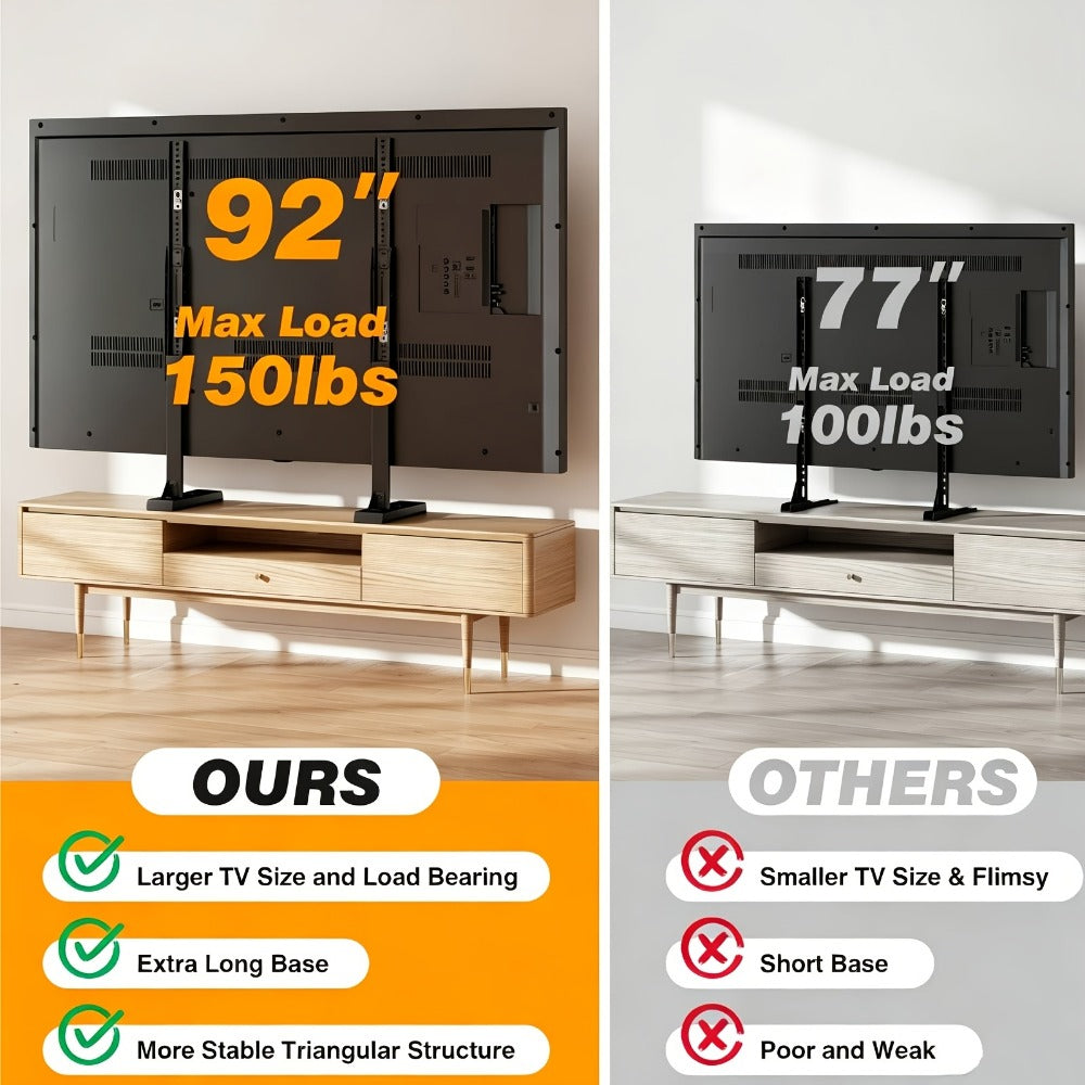 37-92 Inch TV Stand with Adjustable Height, Media Console Cabinet detail image - detail view 7