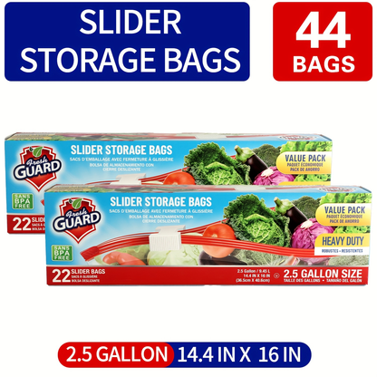 Heavy Duty Slider Storage Bags Ziplock Freezer Bags for Food Fruit Meat Vegetable Grain Kitchen