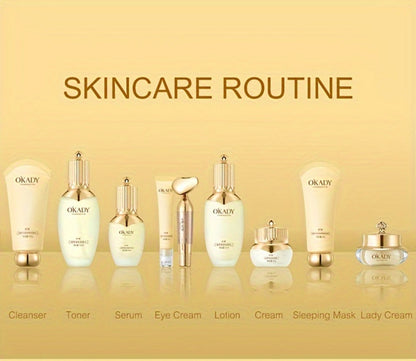 Ginseng Skincare Set 9-Piece Gift for Women Anti-Aging Alcohol-Free Hypoallergenic Facial Kit OKADY Complete Skincare Routine Mom Girlfriend Birthday Holiday