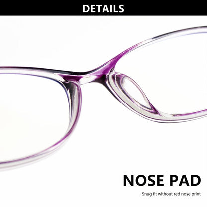 Womens Reading Glasses 16 Pack Elegant Square Full Frame High Definition Lenses 4 Colors Purple Blue Brown Black Comfortable Stylish Readers for Computer Book Reading Long Distance Magnification 1.0 to 4.0