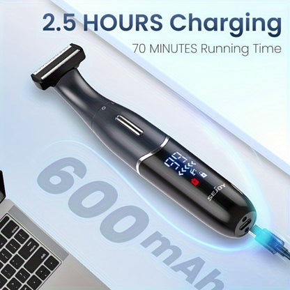 Bikini Trimmer Electric Razor for Women & Men 6-in-1 Hair Remover Kit Face Eyebrow Nose Arms Legs Pubic Wet Dry Painless Shaver Grooming Set