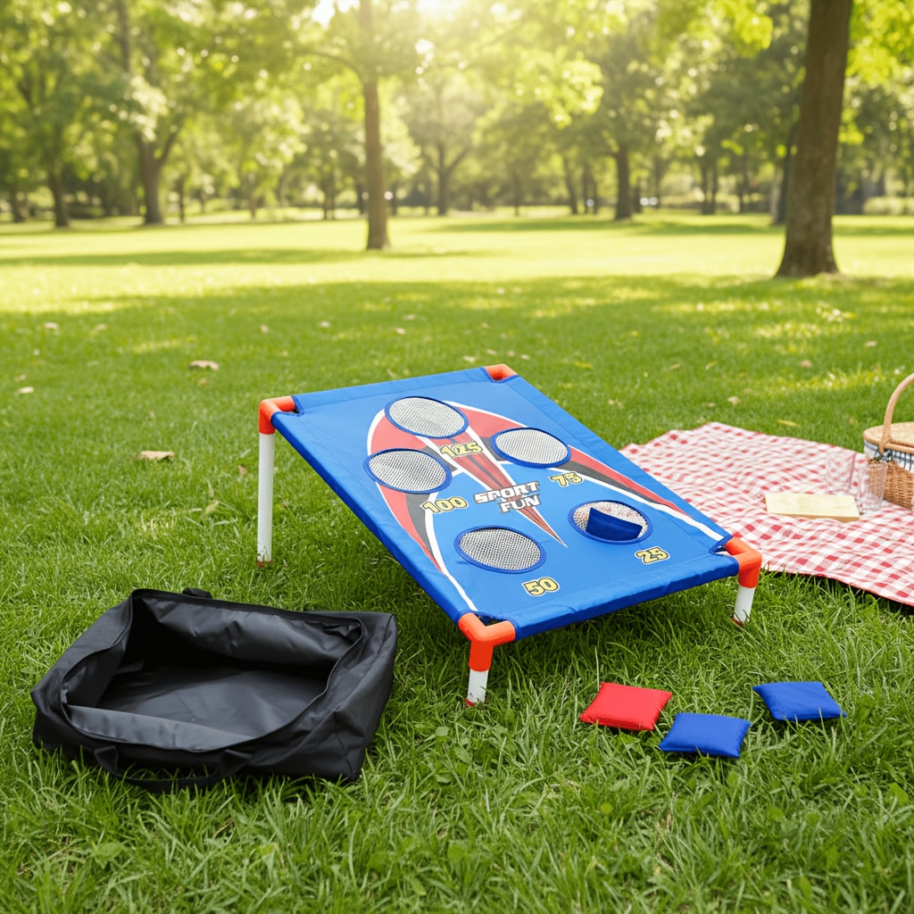 Bean Bag Toss Game Set – 5-Hole Scoring Board, 8 Bean Bags & Carry Bag – Outdoor Backyard Lawn & Beach Game for Adults & Kids, Family Party, Birthday & Holiday Gift