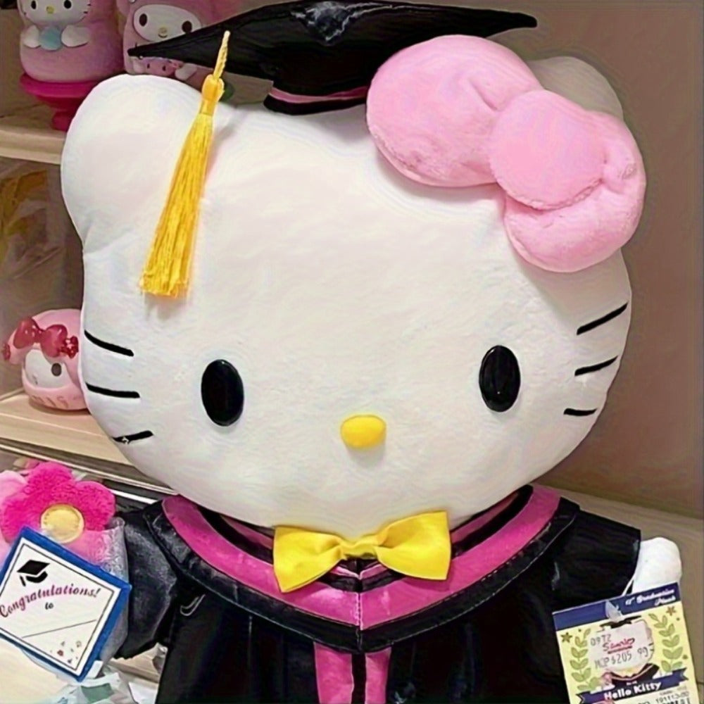 Hello Kitty Graduation Cap and Gown Set — Officially Licensed Sanrio Doctoral Cap & Bachelor Gown, Kawaii Grad Gift for Girls & Teens, Graduation Photo Prop, Party Decor, Bouquet Decoration, Student Prize