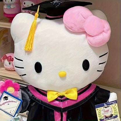 Hello Kitty Graduation Cap and Gown Set — Officially Licensed Sanrio Doctoral Cap & Bachelor Gown, Kawaii Grad Gift for Girls & Teens, Graduation Photo Prop, Party Decor, Bouquet Decoration, Student Prize
