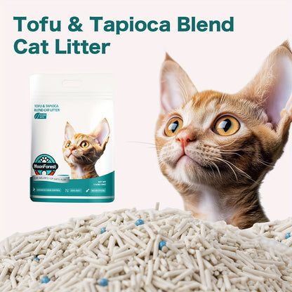 Tofu & Tapioca Blend Cat Litter - Flushable Quick Clumping Low Dust Odor Control Kitty Litter, Natural Plant-Based Formula, Compatible with Automatic Litter Boxes, 1 Pack & 3 Pack Value
