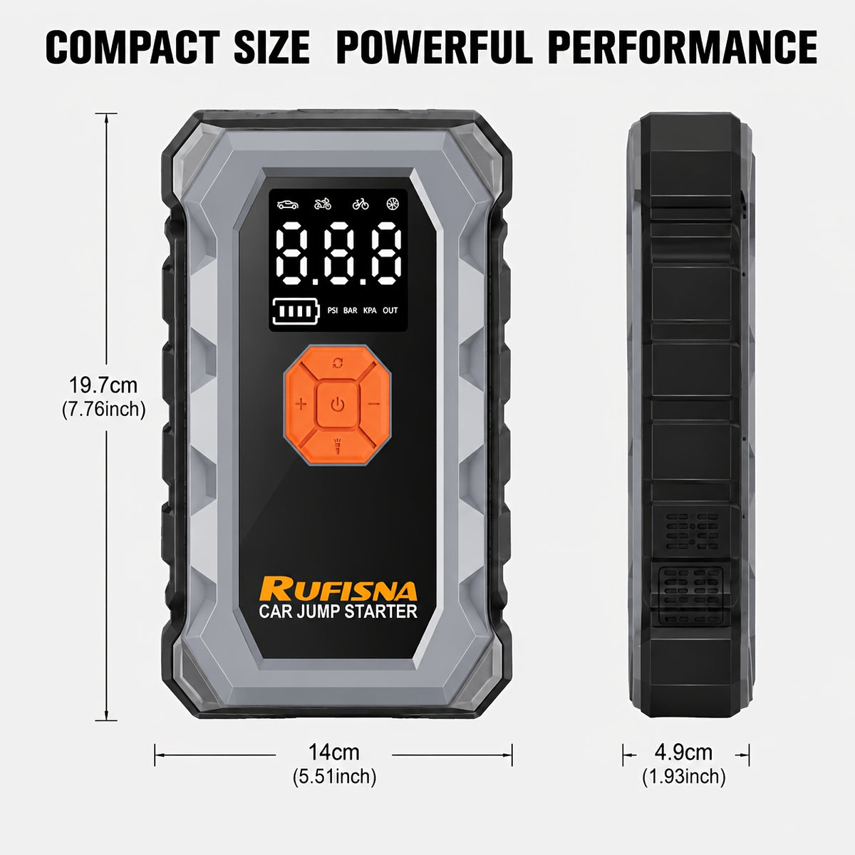 15000A-18000A Peak Jump Starter with Air Compressor, 12V Car Battery Charger, 150 PSI Fast Tire Inflator, All-in-One Emergency Power Bank, LED Flashlight, USB Output, Heavy Duty Jump Starter for Gas & Diesel Cars, SUV, Truck, Roadside Rescue Kit.
