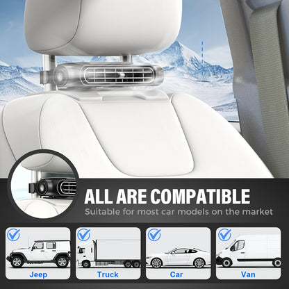 No More Sweltering Rides! 2X Faster Cooling! Car USB Fan - Stay Ice Cool in Traffic (Fits ALL Vehicles) Bladeless Car Air Conditioning Fan|3-Speed Silent Cooling, Car Seat Fan, Free USB Charging Cable