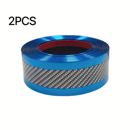 Car Door Guard Scratch Protector 2pcs Carbon Fiber Design - Anti-Scratch Strip for Rearview Mirror & Bumper, Universal Fit in Blue Red Gray