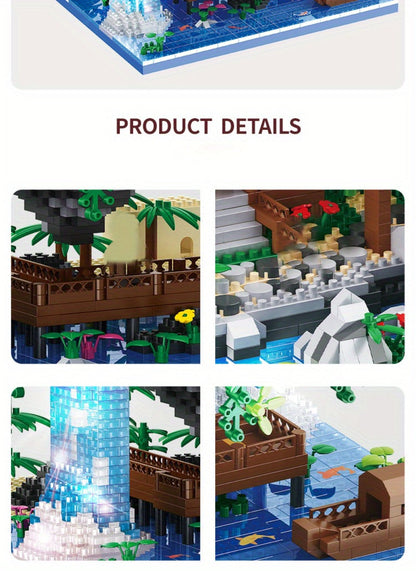 Bonsai Tree Building Set 3320 Pieces Micro Blocks – Chinese Architecture Peach Blossom Cherry Blossom Miniature Model Kit, Unique Birthday Christmas Gift for Adults Teens Collectors
