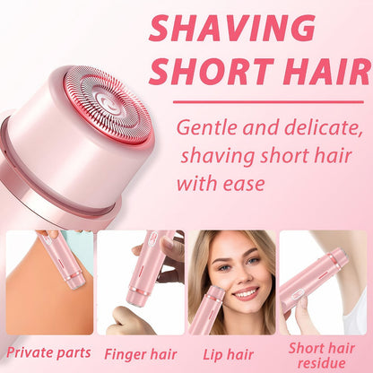 Bikini Trimmer for Women 2-in-1 Dual Head IPX7 Waterproof Electric Shaver Body Hair Trimmer Facial Hair Remover Bikini Underarm Leg Arm Face 90-Min Battery USB Rechargeable Pink Travel-Friendly