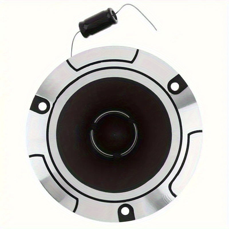 Set of 2, Maximum Power of 500W, 4-Ohm High-Pressure Car Ultrasonic Tweeter Featuring an Aluminum Frame And Diaphragm, Dual-Channel with Capacitor, Without Battery