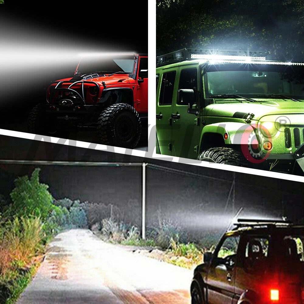 8/15/22 Inch Ultra-thin LED Double Row Strip Light, Ultra Bright LED Strip Light Used For Car, Truck, for Jeep, Off-road, ATV Boat Lighting, Battery Free, Without Battery
