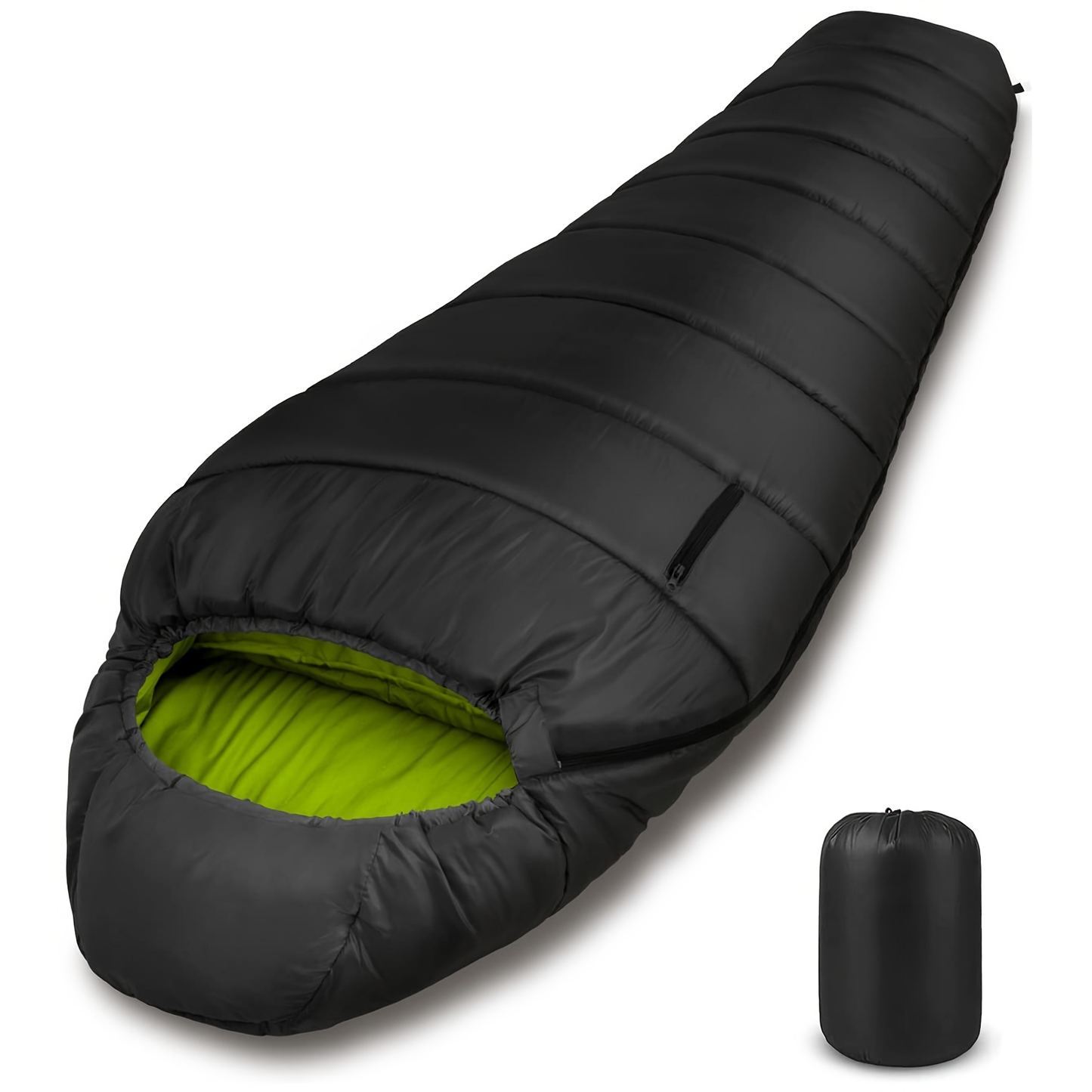 Mummy Sleeping Bag 15°F & 32°F - 3-4 Season Cold Weather Sleeping Bag for Adults, Ripstop Polyester Lining, Anti-Snag Zipper, Warm Washable Camping Sleeping Bag for Hiking, Backpacking & Outdoor