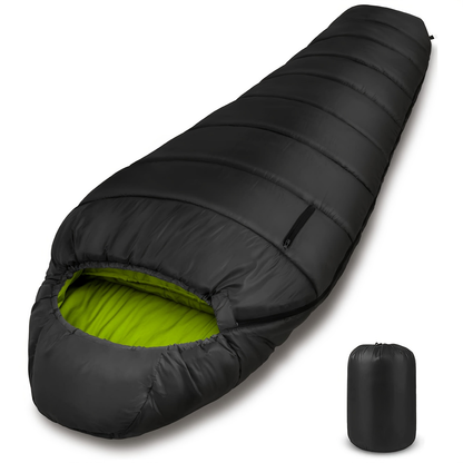 Mummy Sleeping Bag 15°F & 32°F - 3-4 Season Cold Weather Sleeping Bag for Adults, Ripstop Polyester Lining, Anti-Snag Zipper, Warm Washable Camping Sleeping Bag for Hiking, Backpacking & Outdoor