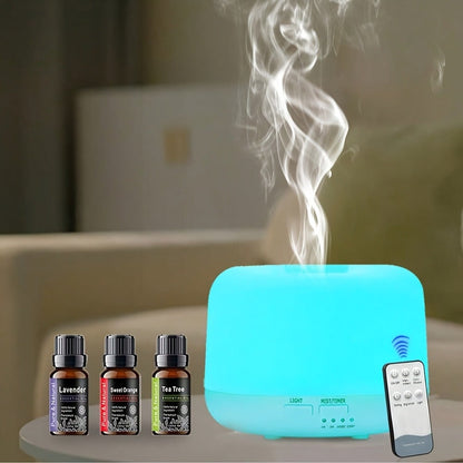 Essential Oil Diffuser Humidifier with 7 Color Night Light & Auto Shut-Off | USB Ultrasonic Aromatherapy Diffuser for Home, Office, Yoga & Spa | 300ML 500ML 16.91oz