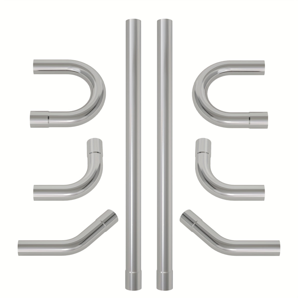 2.5'' Mild Steel Exhaust Kit Tubing Mandrel Bend Pipe Straight U Bend 16 Gauge Universal