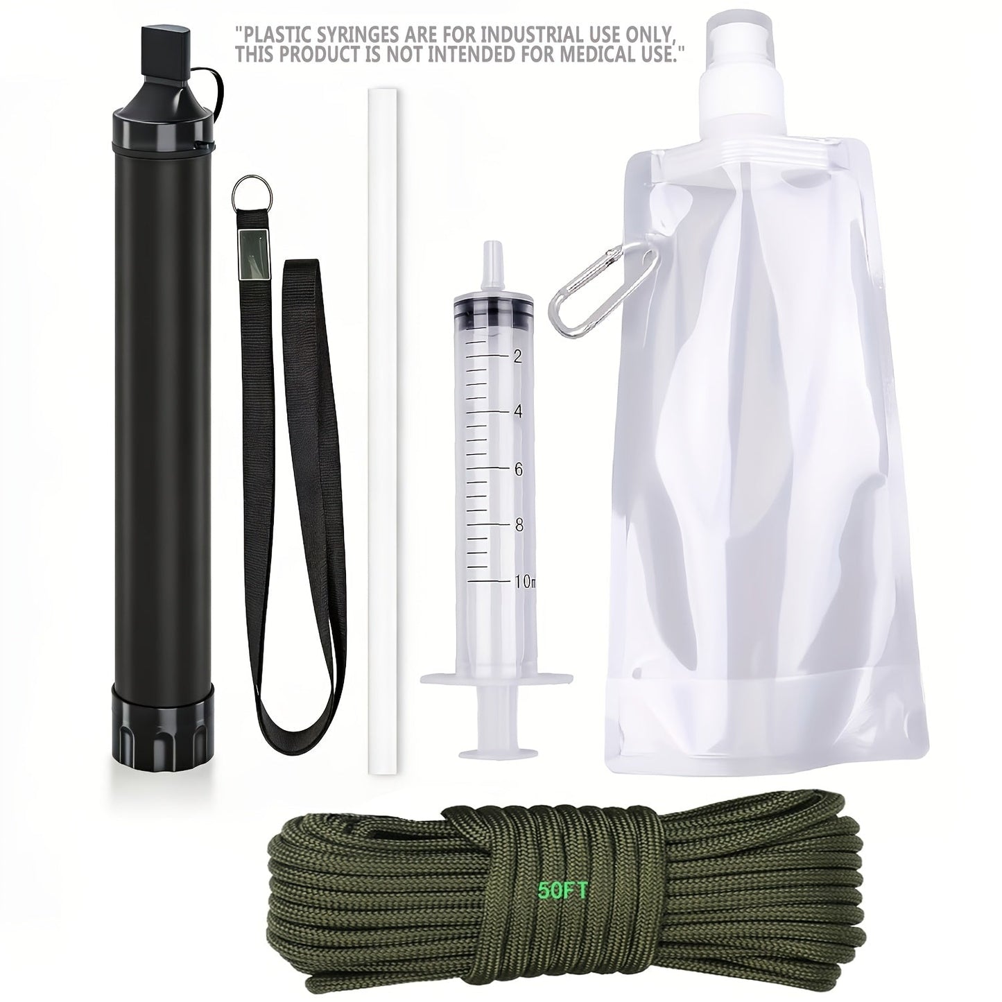 Portable Water Filter Straw for Camping, Hiking & Backpacking – 0.2 Micron Filtration, Filters Up to 10000 Gallons, BPA-Free Survival Water Purifier