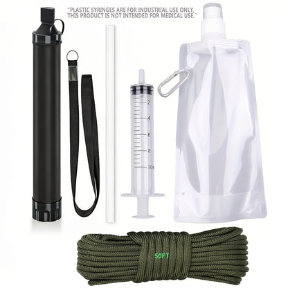 Portable Water Filter Straw for Camping, Hiking & Backpacking – 0.2 Micron Filtration, Filters Up to 10000 Gallons, BPA-Free Survival Water Purifier