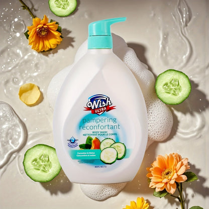 Vitamin E Moisturizing Body Wash 2-Pack 1000ml Each 5 Fragrances — Deep Cleansing Long-Lasting Scent Shower Gel for All Skin Types | Cucumber Milky Mango Peach & Almond | Unisex Men & Women