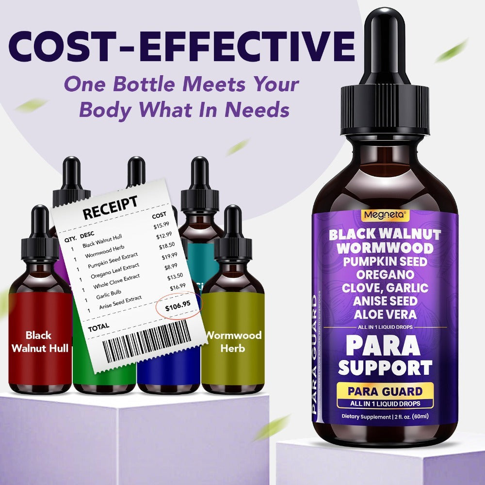 Black Walnut Liquid Drops with Clove, Garlic, Turmeric, Pumpkin Seed & Oregano - High Potency Herbal Supplement for Digestive Health & Gut Support - 2.03 oz