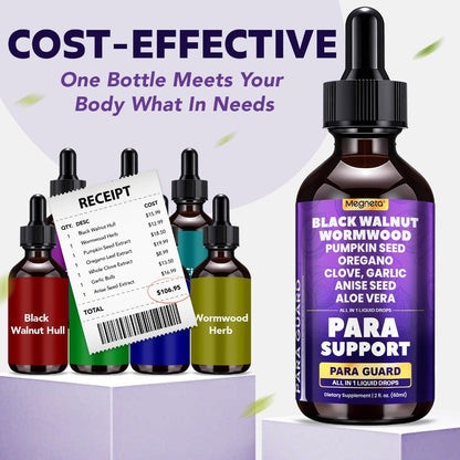 Black Walnut Liquid Drops with Clove, Garlic, Turmeric, Pumpkin Seed & Oregano - High Potency Herbal Supplement for Digestive Health & Gut Support - 2.03 oz