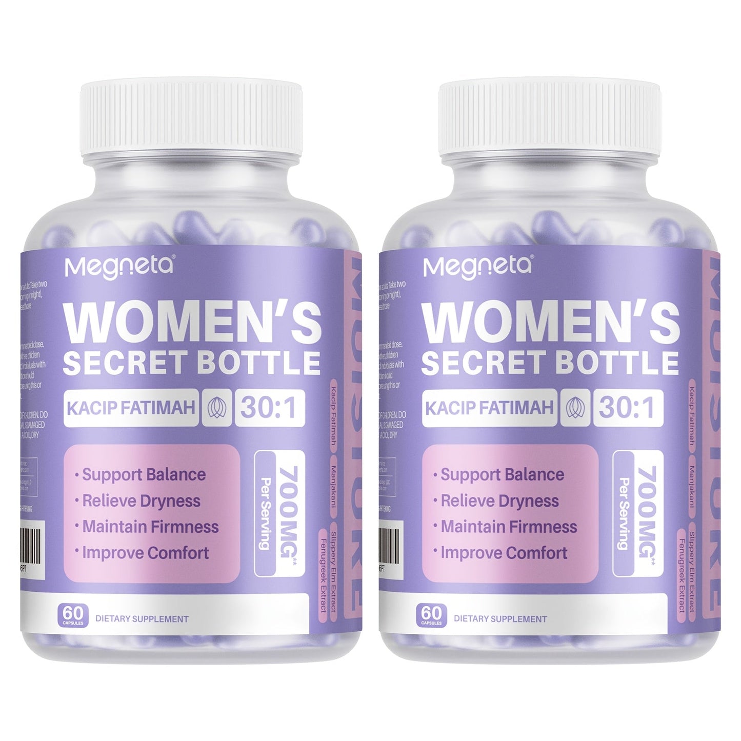 Women's Wellness Supplement 30 Servings - Kacip Fatimah Fenugreek Slippery Elm Bark Manjakani Maca Root Natural Hydration Comfort Elasticity Hormonal Balance Herbal Formula for Women