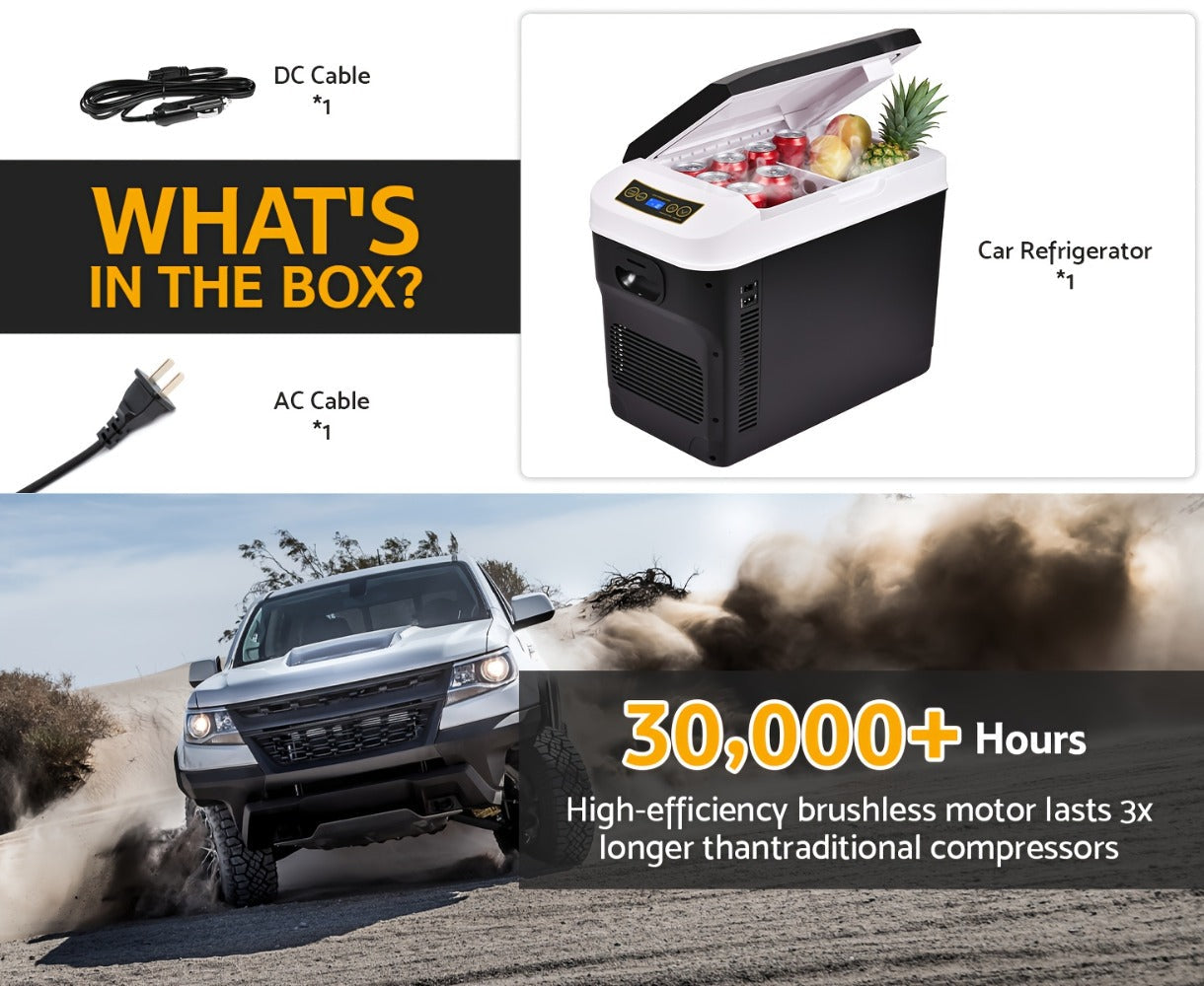 Portable Car Refrigerator Cooler & Warmer, 12V/24V DC & 120V AC Thermoelectric Fridge with Dual-Core Cooling – 23 or 31 Quart Electric Cooler for Camping, RV, Road Trip and Fishing
