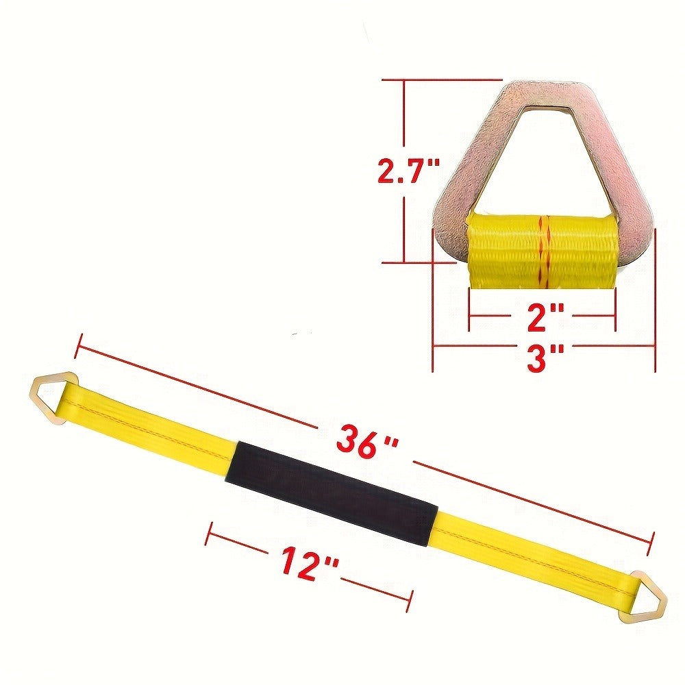 Axle Tie Down Straps 2" x 36" – Heavy Duty Car Tow Straps with D-Rings & Protective Covers for Car, Truck, Trailer & UTV | Wrecker & Flatbed Towing