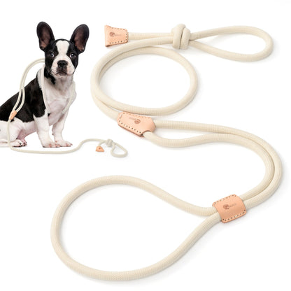 Dog Slip Leash and Harness 2-in-1 Rope Lead - No Pull All-in-One Training Leash for Puppies & Small Dogs, Adjustable Slip Lead with Soft Rope, Secure Control for Walking & Training