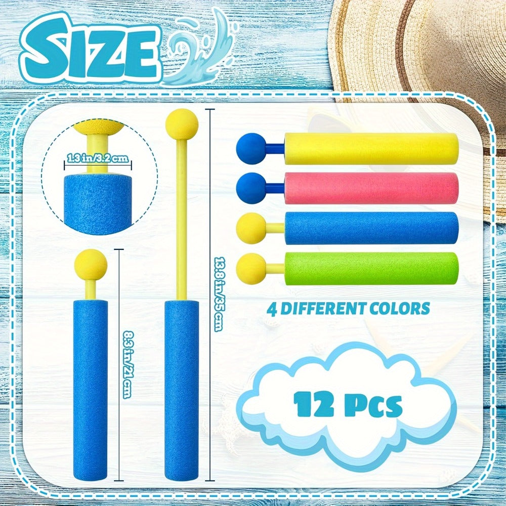 Squirt Water Gun Bulk Pack 6/12/18 Pack for Kids - Colorful Foam Shaft Water Soaker Blaster, Pool Beach Backyard Summer Party Outdoor Water Fight Toy Set Party Favor