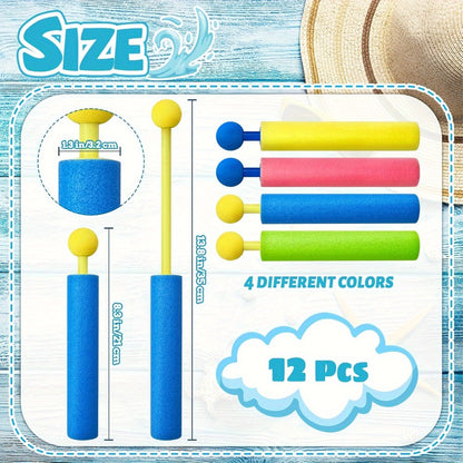 Squirt Water Gun Bulk Pack 6/12/18 Pack for Kids - Colorful Foam Shaft Water Soaker Blaster, Pool Beach Backyard Summer Party Outdoor Water Fight Toy Set Party Favor