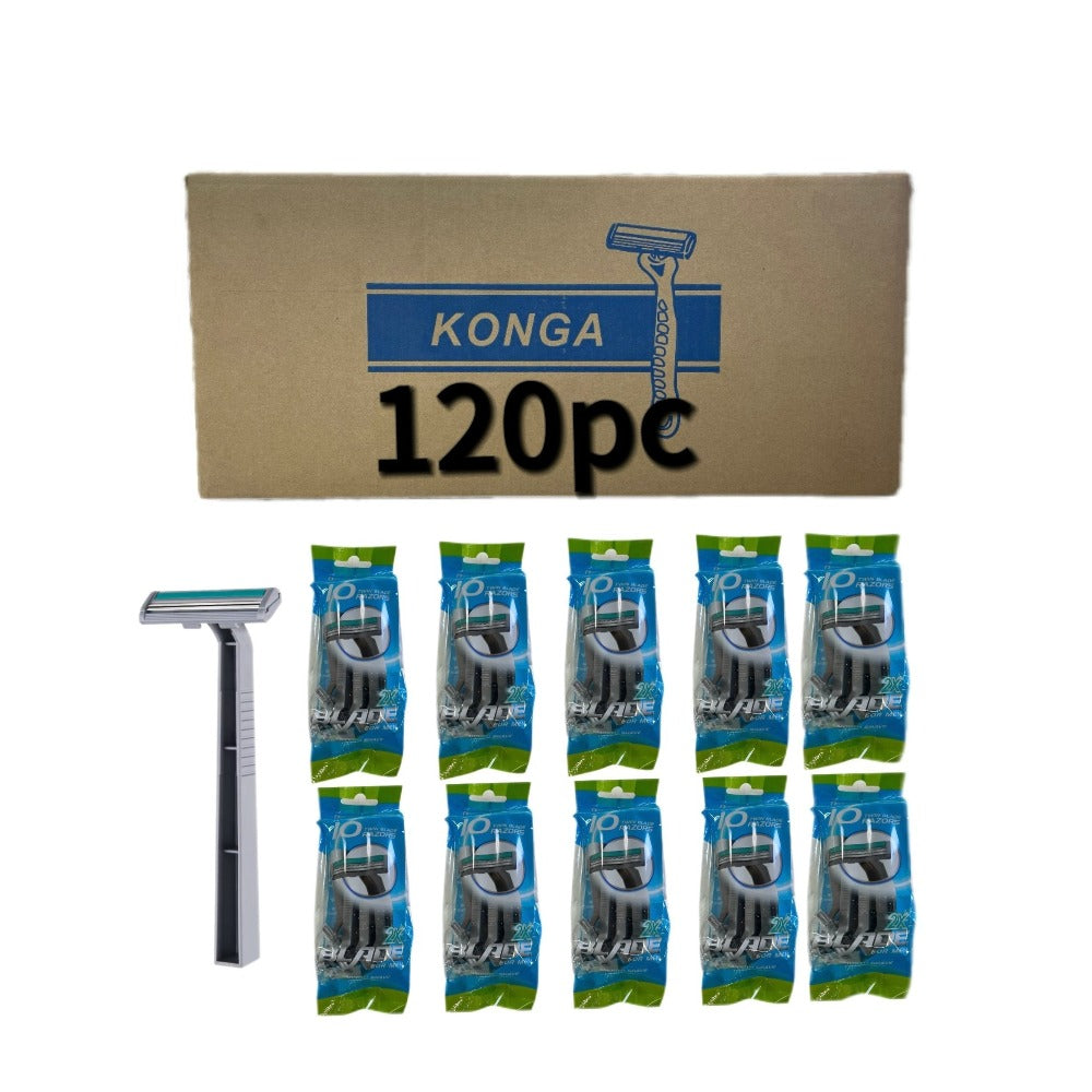 Disposable Razors Bulk 120 Pack Double Blade Stainless Steel — Fresh Smooth Close Shave for Men & Women, Face Legs Underarms Body Hair Removal, Hygienic Single-Use Value Set for Home Salon Gym Hotel Travel