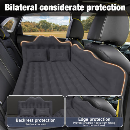 Car Inflatable Mattress Air Bed for Truck SUV MPV Back Seat with 2 Pillows Portable Camping Air Mattress for Road Trips Hiking Backpacking Outdoor Travel Black Dark Blue