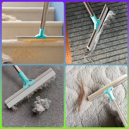 Pet Hair Remover Carpet Rake – 51-Inch Long Handle Dog & Cat Hair Removal Tool for Carpets, Rugs, Upholstery & Stairs | Deep Cleaning Fur Rake | Reusable & Ergonomic Design for All Floor Types